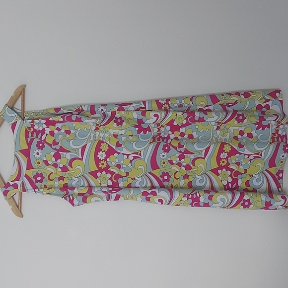 J Mclaughlin Edie Catalina Cloth Dress Halter Neck Psychedelic Print Size Medium - Picture 2 of 5